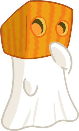 Lumina, the mascot of SpookyJam!